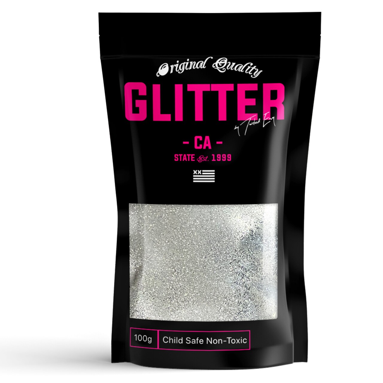 Matt Silver Premium Glitter Multi Purpose Dust Powder 100g / 3.5oz for use with Arts & Crafts Wine Glass Decoration Weddings Cards Flowers Cosmetic Face Body (PACKAGING MAY VARY)
